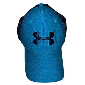 Under Armor Hat Adult Size Mens Blue Adjustable Hat Cap